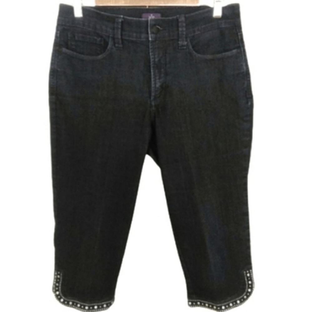 NYDJ Not Your Daughters Jeans Ariel Crop Embellished Lift Tuck Technology Pants